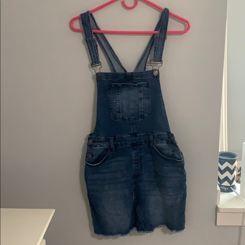 Skirt overall denim dress